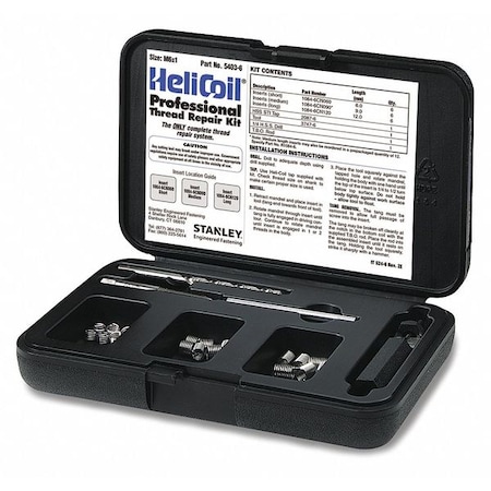 Free-Running Helical Insert Repair Kit, Helical Inserts, M6-1.00, Plain 18-8 Stainless Steel MPN:5403-6