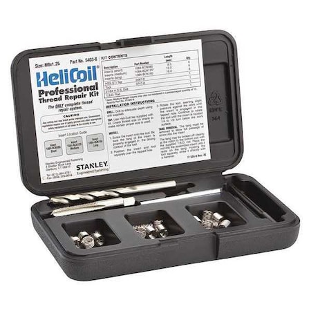 Free-Running Helical Insert Repair Kit, Helical Inserts, M8-1.25, Plain 18-8 Stainless Steel MPN:5403-8