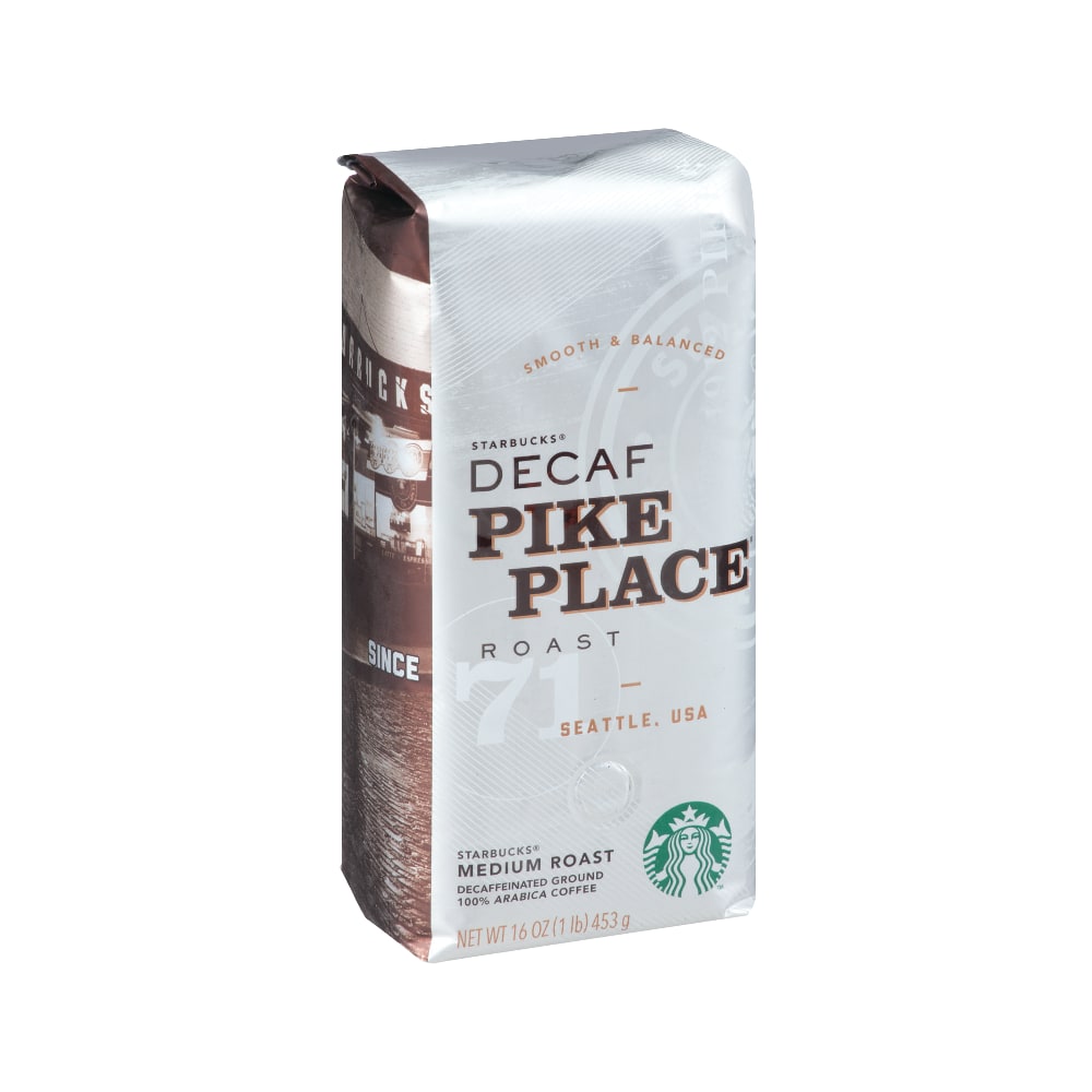 Starbucks Pike Place Ground Coffee, Decaffeinated, Medium Roast, 1 Lb Per Bag (Min Order Qty 3) MPN:11029358