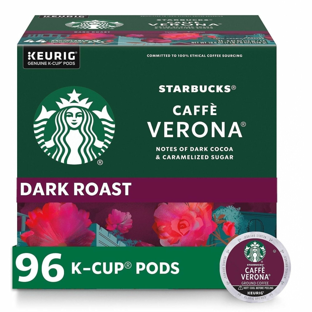 Starbucks K-Cup Caffe Verona Coffee - Compatible with Keurig Brewer - K-Cup - Caffe Verona - 24/Box - 4 / Carton MPN:12434951CT
