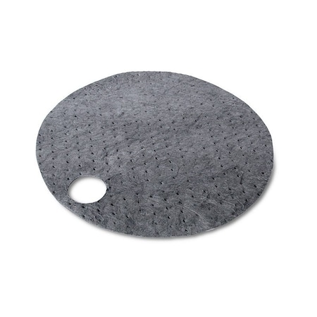 Sorbent Pad, 9.4 gal, 22 in Dia., Universal, Gray, Renewable Natural Fibers MPN:25ECGDRUM