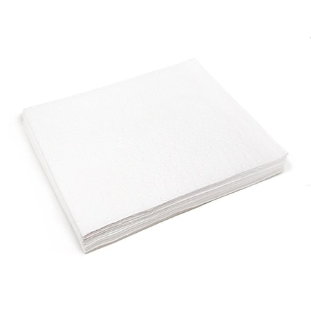Sorbent Pad, 19 gal, 15 in x 18 in, Hazardous Liquids and Non-Hazardous Liquids, White, 100 PK MPN:2SDWPB