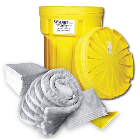 Spill Kit, 14 gal Volume Absorbed per Kit, 20 gal Capacity, Drum, Yellow, 34 MPN:D920P