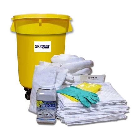 Wheeled Spill Kit, 20 gal Volume Absorbed per Kit, 32 gal Capacity, Drum, Yellow, 60 MPN:D932PW