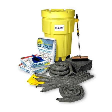 Wheeled Spill Kit, 48 gal Volume Absorbed per Kit, 95 gal Capacity, Drum, Yellow, 75 MPN:D950U