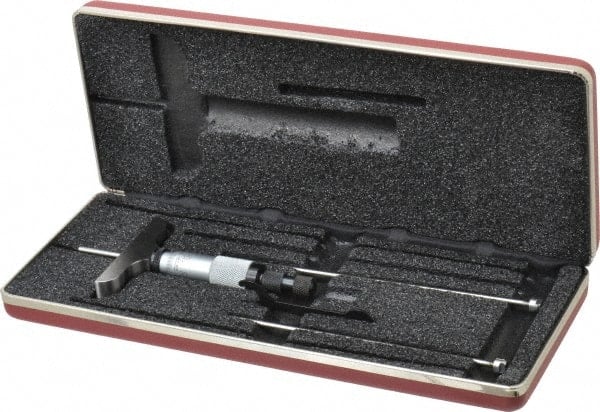 Mechanical Depth Micrometer: 3'' Range, 3 Rods MPN:52115