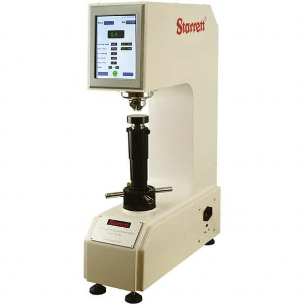 Bench Top Hardness Testers; Scale Type: Rockwell; Tester Type: Benchtop Hardness Tester; Minimum Hardness: 1 HRC; Maximum Hardness: 72 HRC; Display Type: Digital; Overall Height: 31 in; Overall Depth: 22 in; Throat Depth (mm): 7.8 MPN:02042