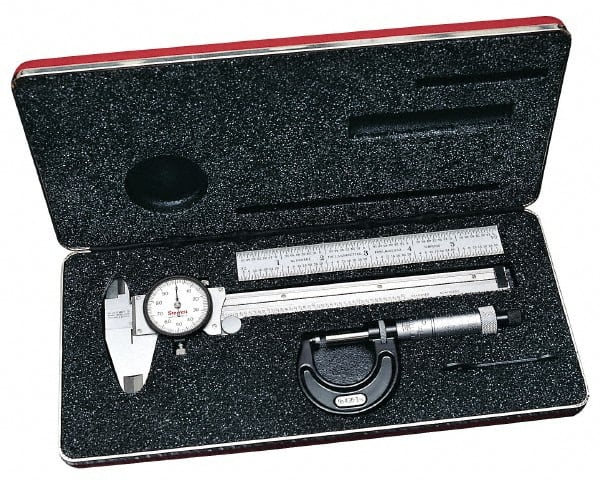 Machinist Caliper & Micrometer Kit: 4 pc, 150 mm Caliper, 25 mm Micrometer MPN:65668