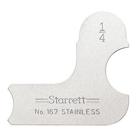 Radius Gage, Angle, 1/4 in, 1 MPN:167-1/4