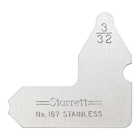 Radius Gage, 3/32 in, 1, Angle MPN:167-3/32