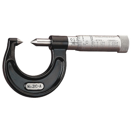 Outside Micrometer, 7/8 In, Pointed Anvil MPN:210AP