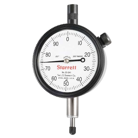 Dial Indicator, 0 to 0.250 In, 0-100 MPN:25-241J
