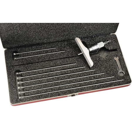 Depth Micrometer, 0-9 In, 4 In Base MPN:445BZ-9RL
