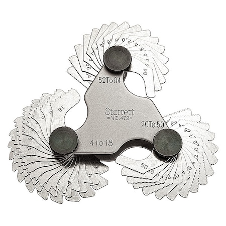 Thread Pitch Gauge Set, Thread Ang 60 deg MPN:472