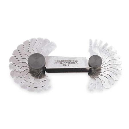Screw Pitch Gage, 4-42TPI, 30 Leaves MPN:6