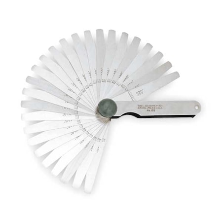 Tapered Feeler Gauge Set, Dim Type Inch MPN:66T