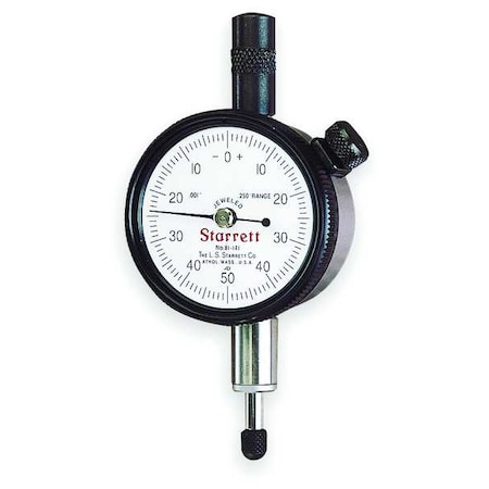 Dial Indicator, 0 to 0.250 In, 0-100 MPN:81-241J