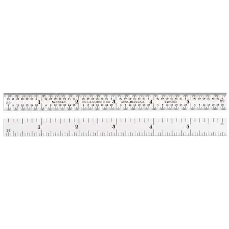 Flexible Steel Rule, 6 L x1/2 In W, Chrome MPN:C304R-6