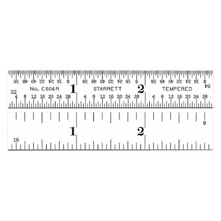 Ruler, 3 in, 9/16 in, Steel MPN:C604R-3