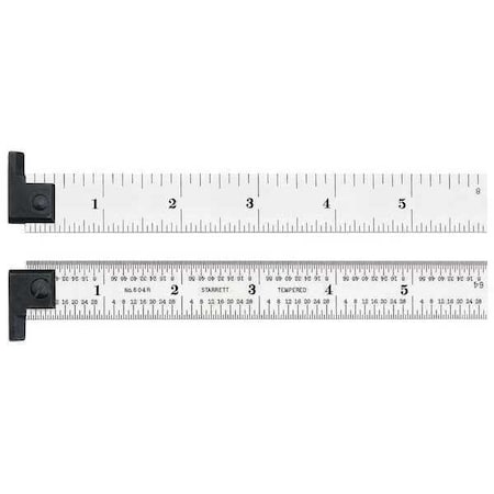 Steel Rule, 4R, 6 L x 3/4 In W, Chrome, Hook MPN:CH604R-6