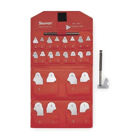 Radius Gage Set, 1/64-1/2 In, 25 Leaves MPN:S167CHZ