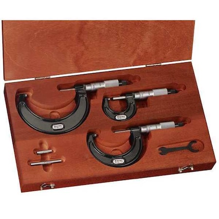 Micrometer Set, 0-3 In, 0.0001 Res, 3 Pc MPN:ST436.1AXRLZ