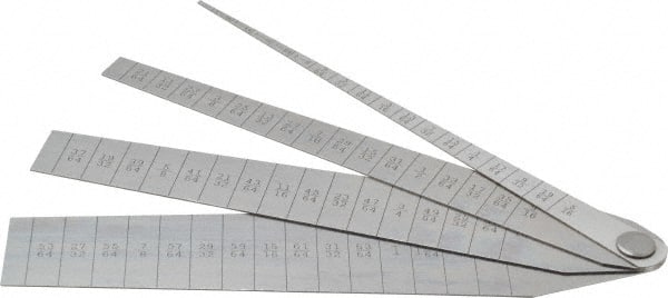 1/16 to 1-1/16 Inch Measurement, 4 Leaf Taper Gage MPN:51286