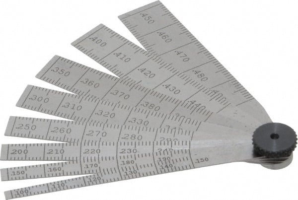 0.1 to 0.5 Inch Measurement, 8 Leaf Taper Gage MPN:51290