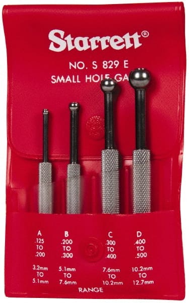 1/8 to 1/2 Inch Measurement, Small Hole Gage Set MPN:53074