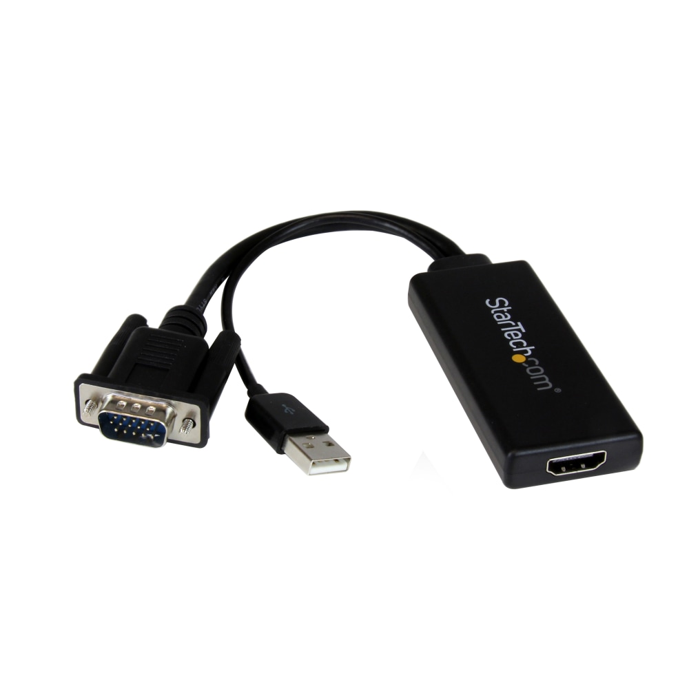 StarTech.com VGA to HDMI Adapter with USB Audio & Power - Portable VGA to HDMI Converter - 1080p - Adapter cable - VGA2HDU MPN:VGA2HDU