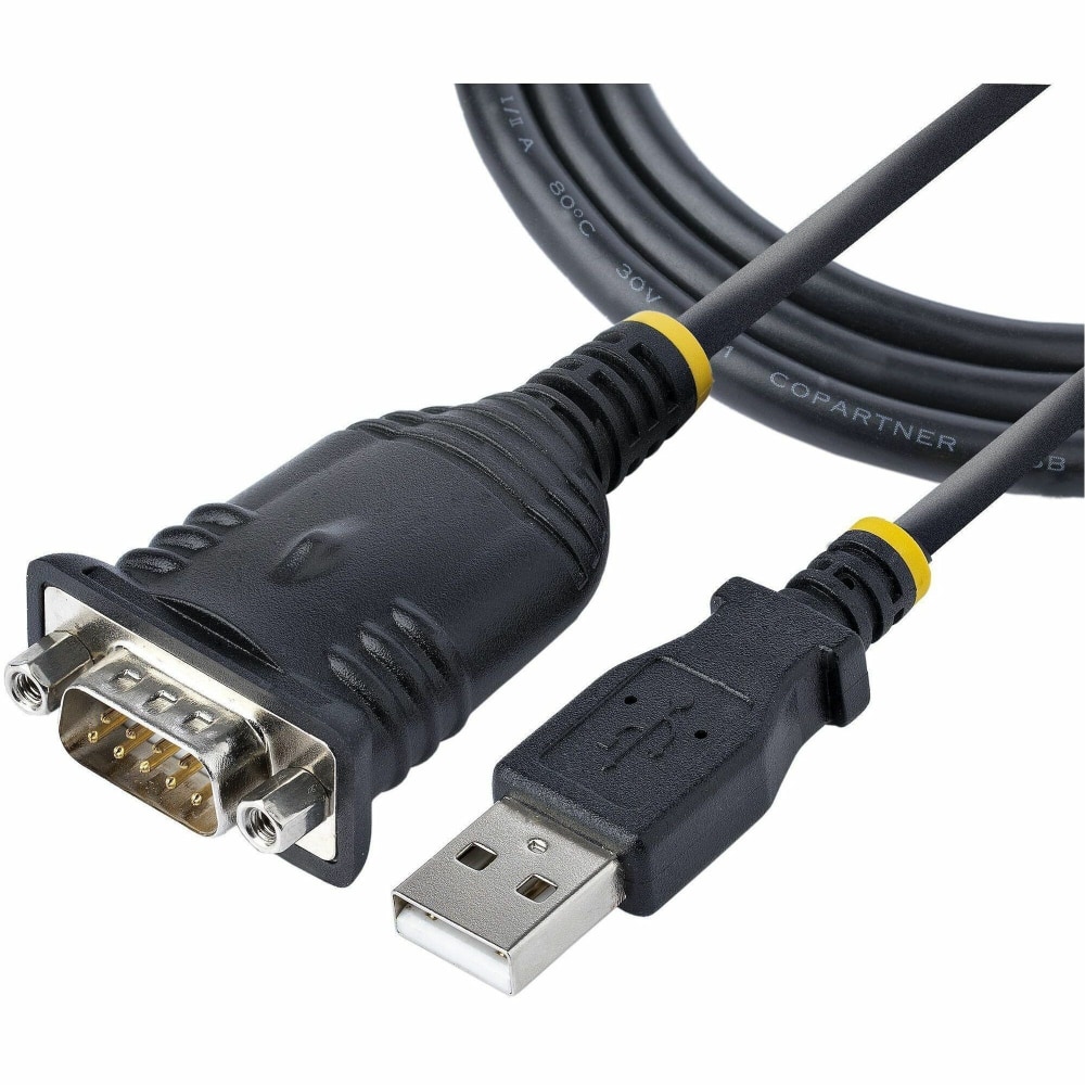 StarTech.com 3ft (1m) USB to Serial Cable, DB9 Male RS232 to USB Converter, USB to Serial Adapter, COM Port Adapter with Prolific IC MPN:1P3FP-USB-SERIAL
