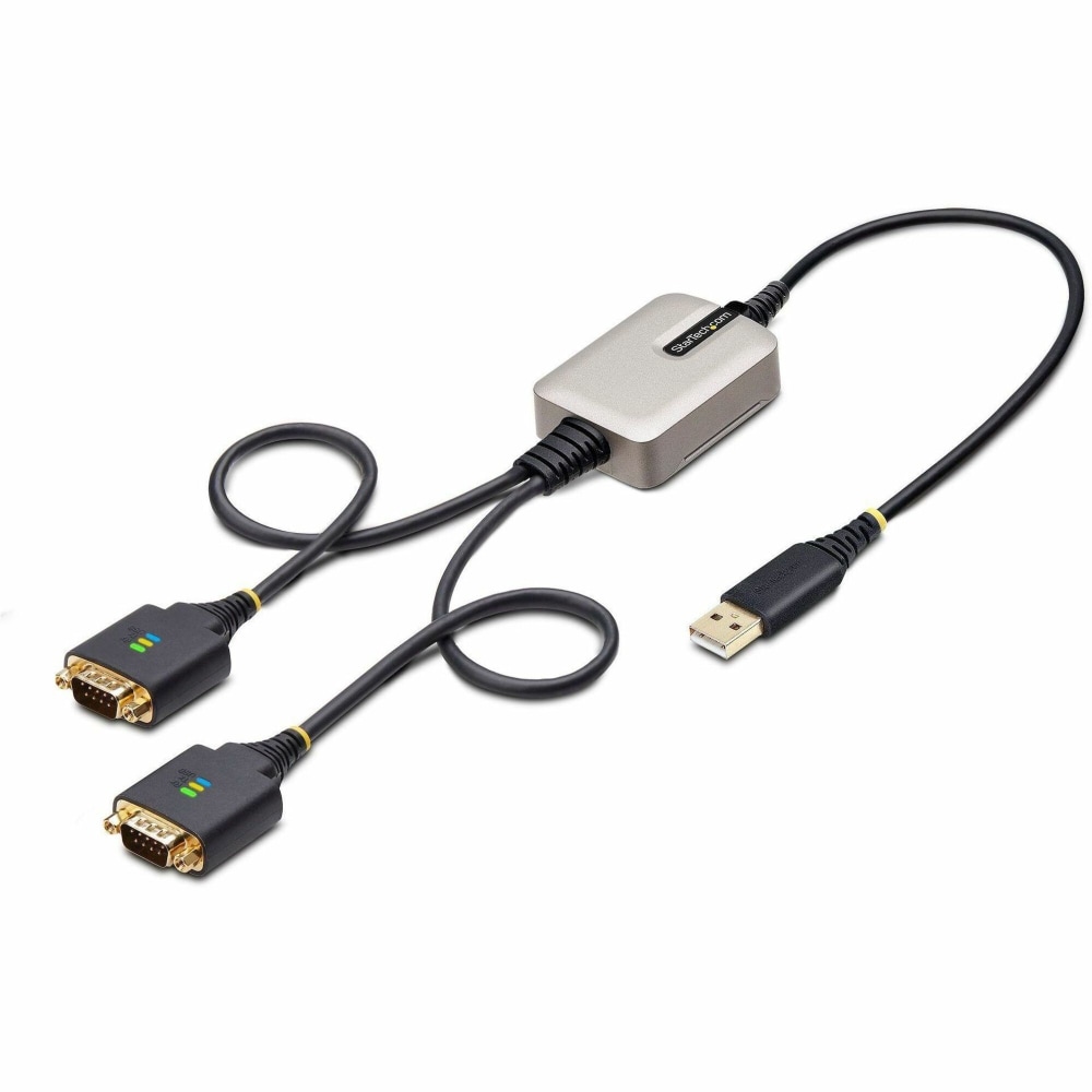 StarTech.com 2ft/60cm 2-Port USB to Serial Adapter Cable, COM Retention, FTDI, DB9 RS232, Changeable DB9 Screws/Nuts, Windows/macOS/Linux MPN:2P1FFC-USB-SERIAL