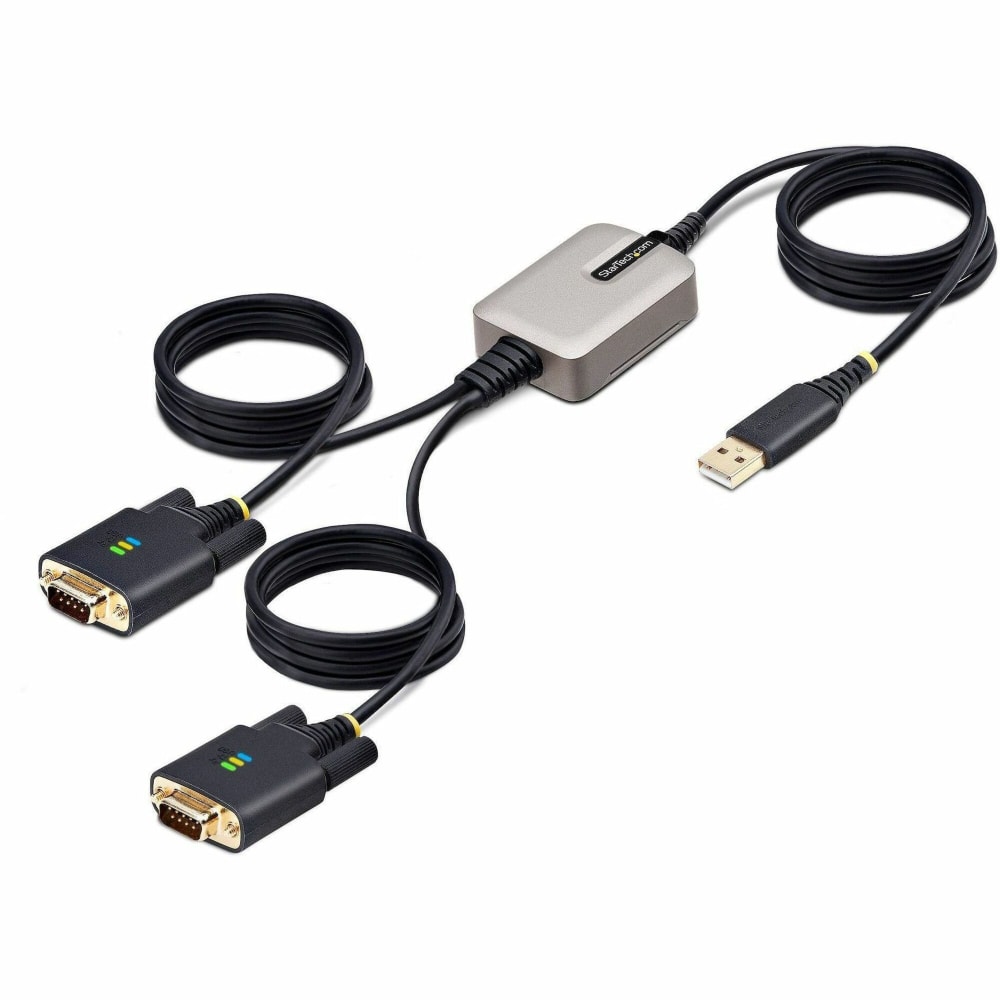 StarTech.com 13ft (4m) 2-Port USB to Serial Adapter Cable, COM Retention, FTDI, DB9 RS232, Changeable DB9 Screws/Nuts, Windows/macOS/Linux MPN:2P6FFC-USB-SERIAL