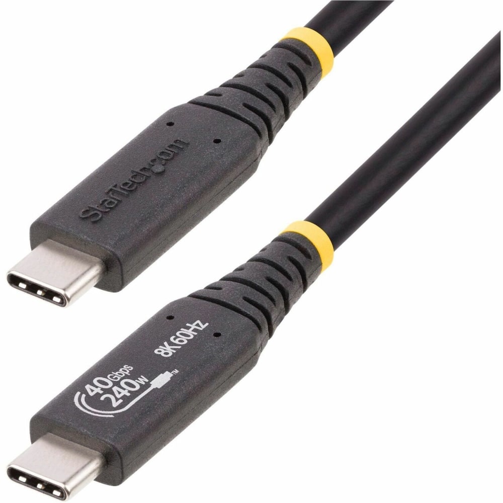 StarTech.com 50cm (1.6ft) USB4 Cable, USB-IF Certified USB-C Cable, 40 Gbps, 240W, 8K 60Hz, Compatible w/Thunderbolt/USB 3.2 Ports MPN:50C-40G-USB4-CABLE