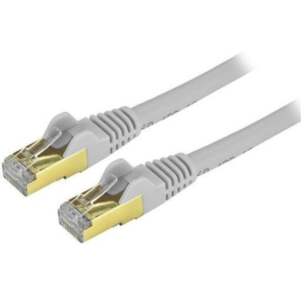 StarTech.com 20ft Gray Cat6a Shielded Patch Cable - Cat6a Ethernet Cable - 20ft Cat 6a STP Cable - Snagless RJ45 - C6ASPAT20GR MPN:C6ASPAT20GR