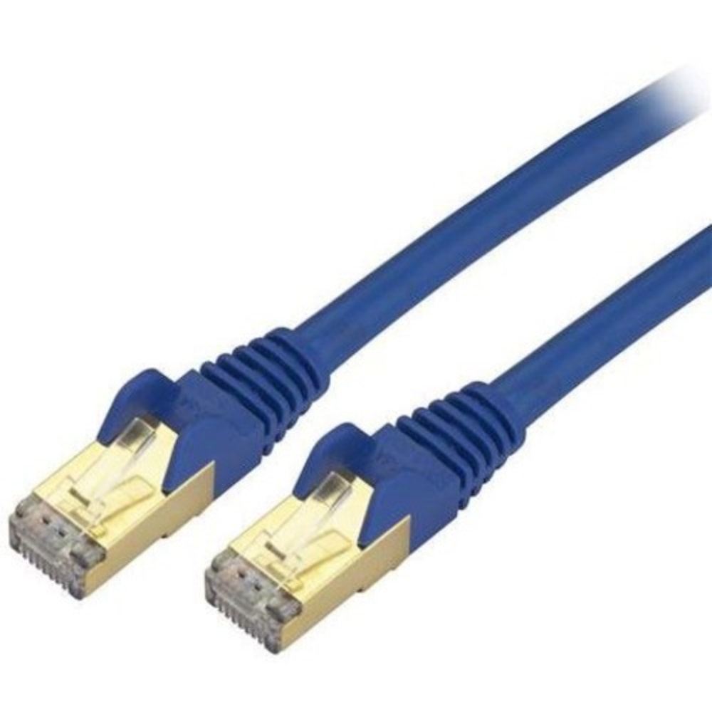 StarTech.com 30 ft Blue Cat6a Shielded Patch Cable - Cat6a Ethernet Cable - 30ft Cat 6a STP Cable - Snagless RJ45 - C6ASPAT30BL MPN:C6ASPAT30BL