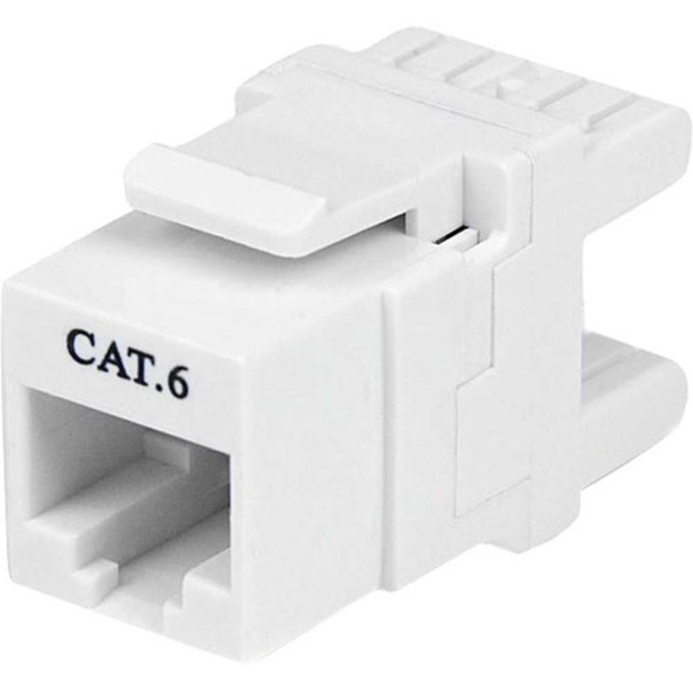 StarTech.com 180 deg. Cat 6 Keystone Jack - RJ45 Ethernet Cat6 Wall Jack White - 110 Type MPN:C6KEY110SWH