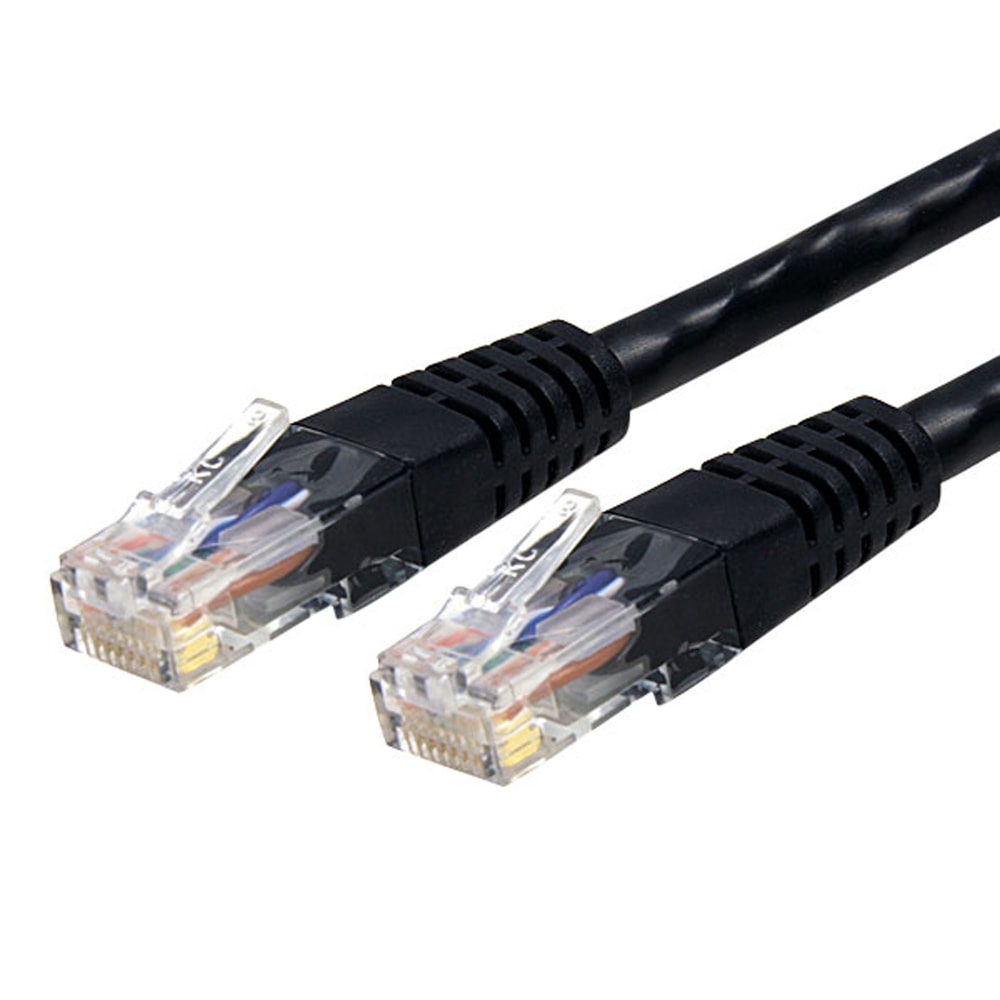 StarTech.com 10ft CAT6 Ethernet Cable - Black Molded Gigabit - 100W PoE UTP 650MHz - Category 6 Patch Cord UL Certified Wiring/TIA - C6PATCH10BK MPN:C6PATCH10BK