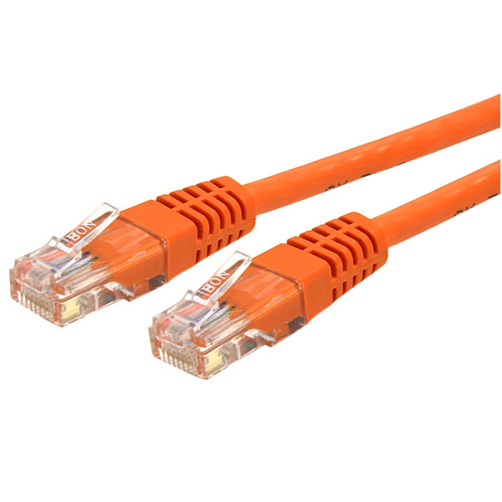 StarTech.com 15ft CAT6 Ethernet Cable - Orange Molded Gigabit CAT 6 Wire - 100W PoE RJ45 UTP 650MHz - C6PATCH15OR MPN:C6PATCH15OR