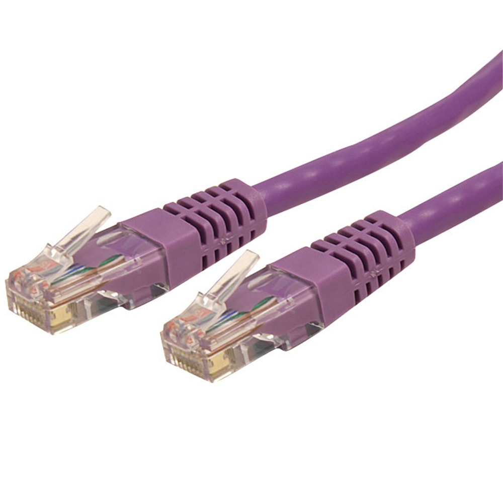 StarTech.com 15ft CAT6 Ethernet Cable - Purple Molded Gigabit CAT 6 Wire - 100W PoE RJ45 UTP 650MHz - C6PATCH15PL MPN:C6PATCH15PL