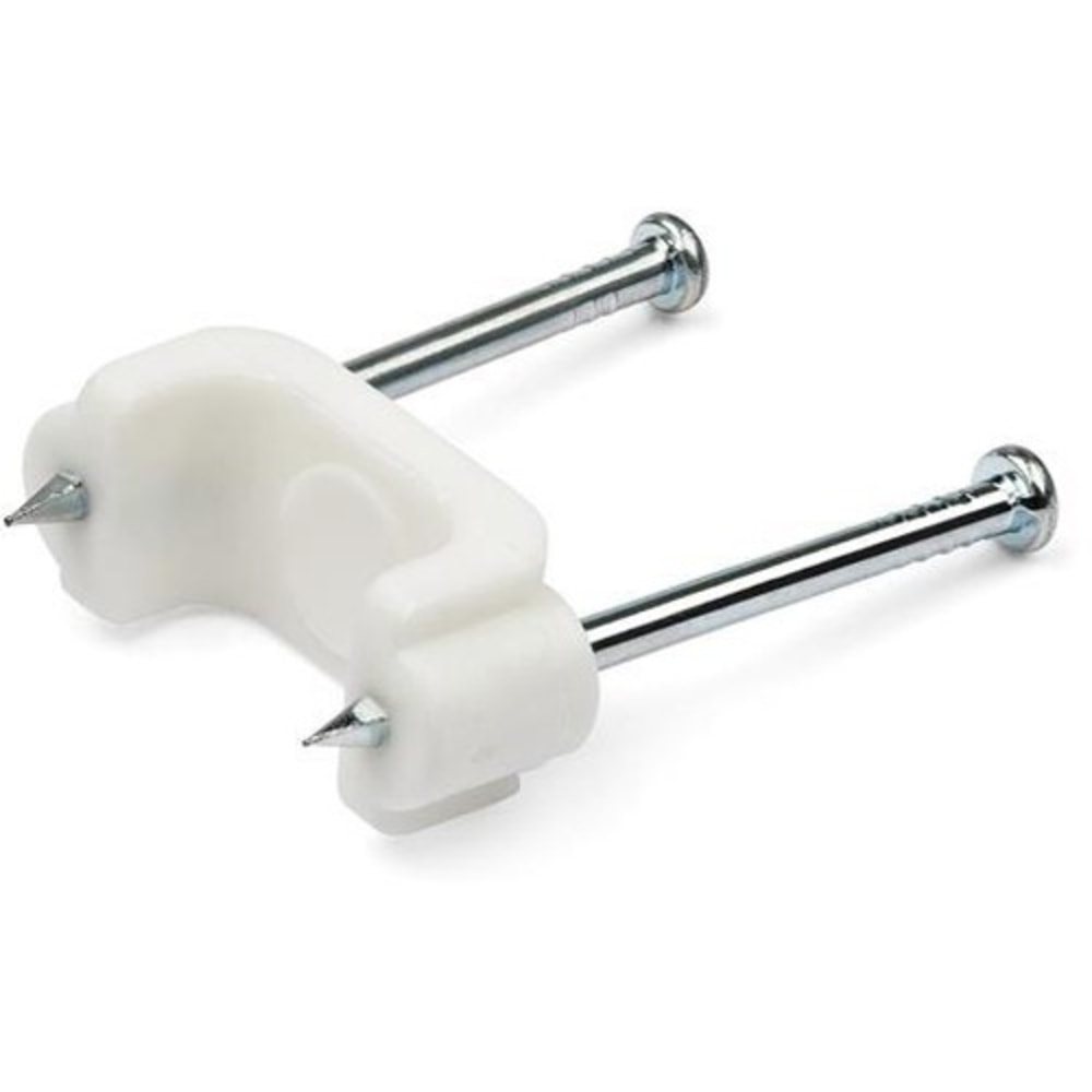 StarTech.com 100 Pack Cable Clips with Nails - Two Steel Nails - Reusable Nail-in Clamps - Cord Mounting Clips/Fasteners/Tacks White - TAA MPN:CBMDNMCC1