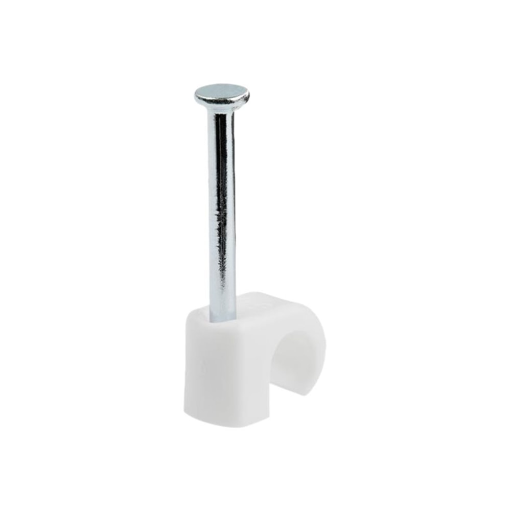 StarTech.com 100 Pk (M) Cable Clips w/ Nail - Reusable Nail-in Clamps - Cord Mounting/Holding Clips - Cable Tacks Wire Fasteners White TAA MPN:CBMNMCC2