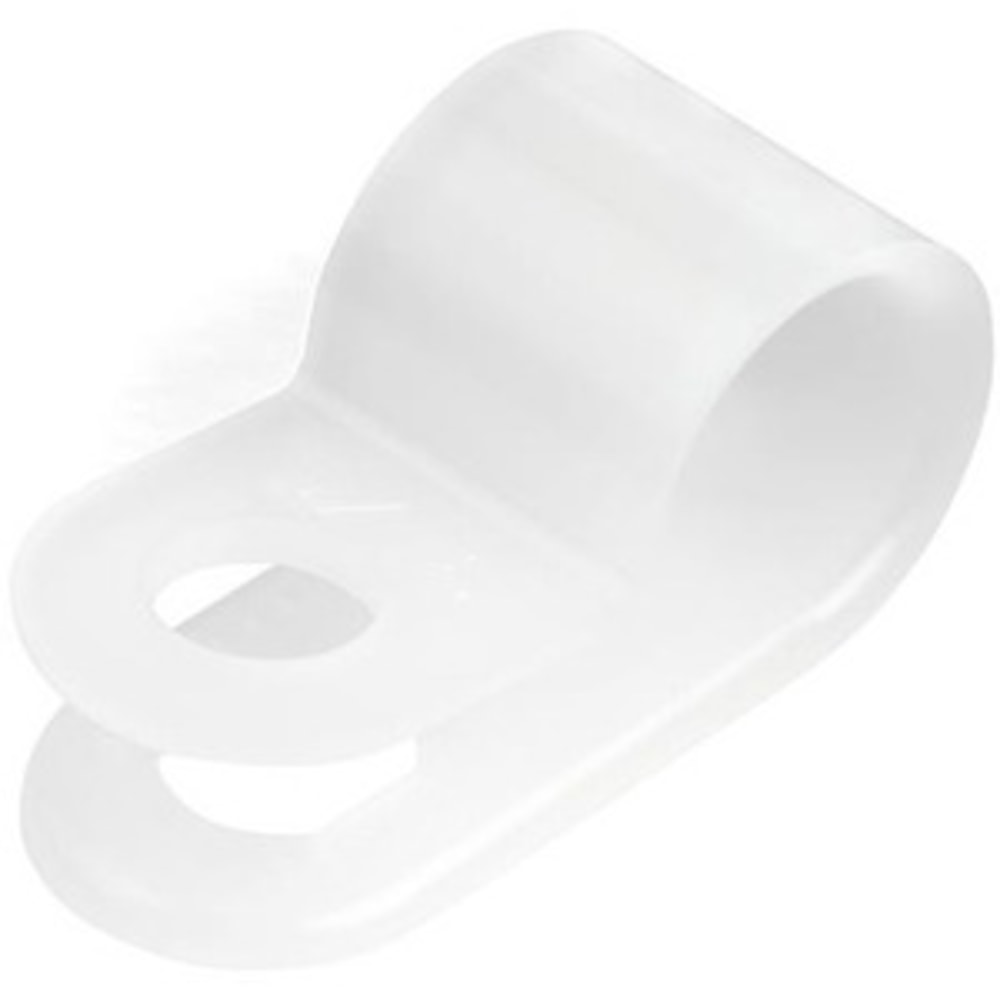 StarTech.com 100 Pack Screw Mount Cable Clamps - Wire Fastener/Holder - R-Type Screw Down Reusable Nylon Clips - UL/94V-2 Rated - Large - White MPN:CBMSDCC3