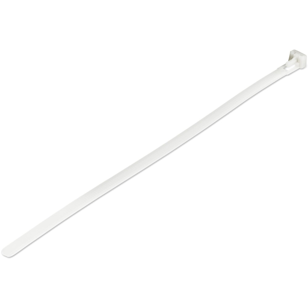 StarTech.com 100 Pack 10in Reusable Cable Ties - White XL Releasable Nylon/Plastic Zip Ties Resealable Adjustable Network Cable Wraps UL MPN:CBMZTRB10