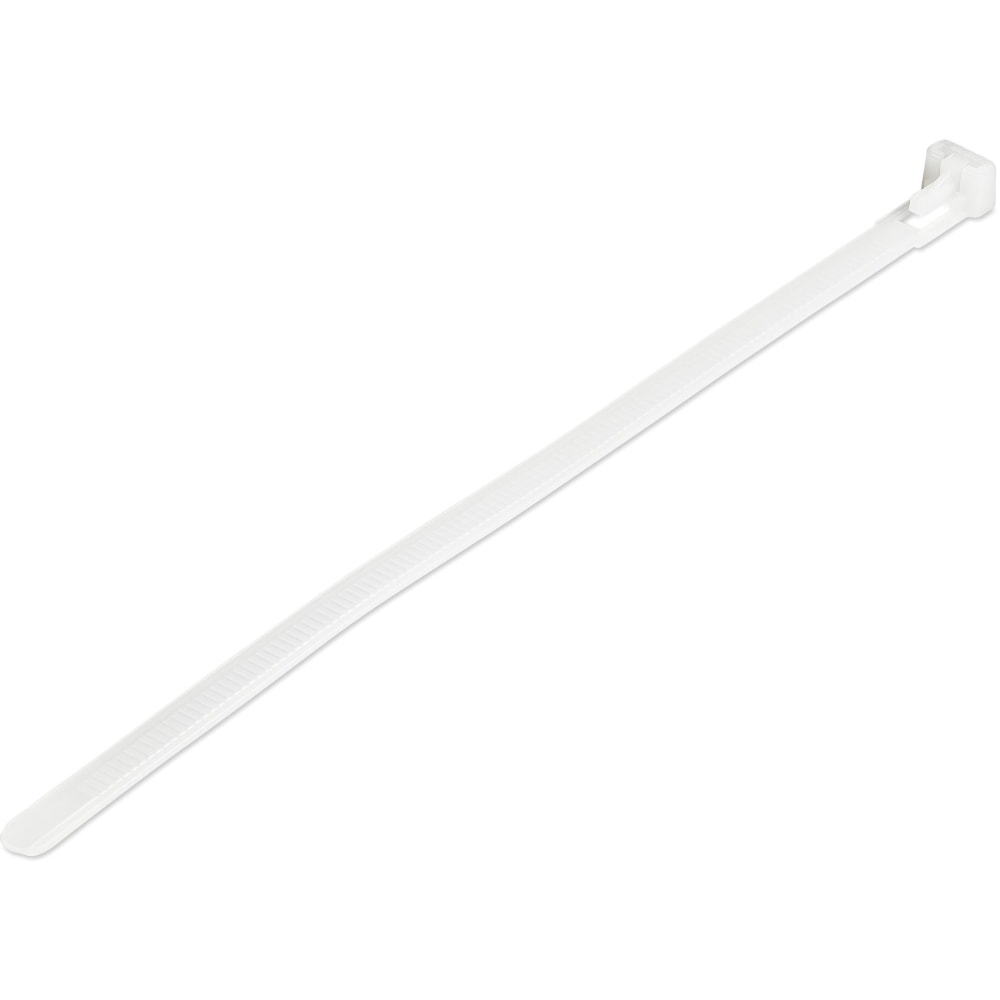 StarTech.com 100 Pack 8in Reusable Cable Ties - White Large Releasable Nylon/Plastic Zip Ties Resealable Adjustable Network Cable Wraps UL MPN:CBMZTRB8