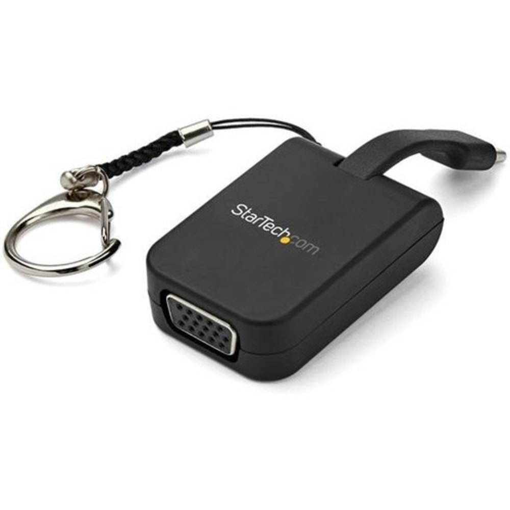 StarTech.com Compact USB C to VGA Adapter - 1080p Active USB Type-C to VGA Display Converter w/ Keychain Ring - Thunderbolt 3 Compatible MPN:CDP2VGAFC