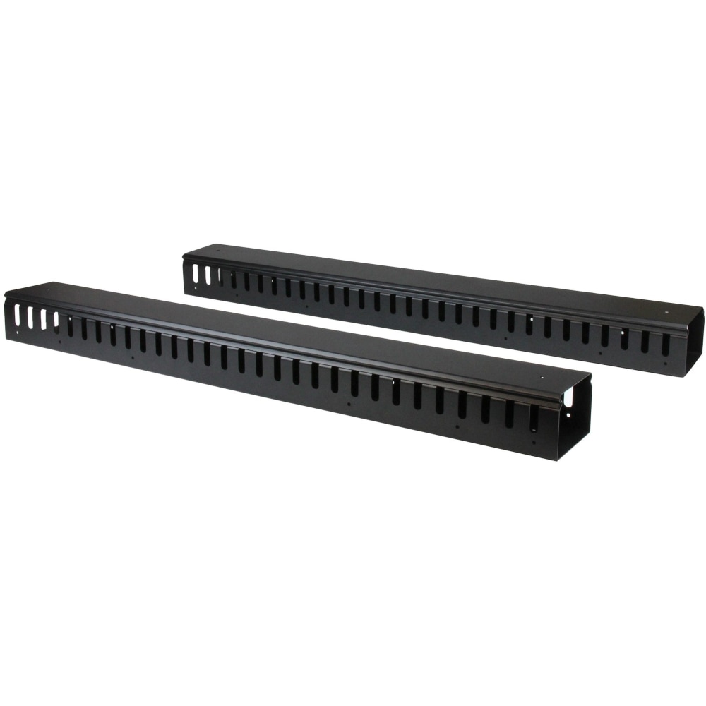StarTech.com Vertical Cable Organizer with Finger Ducts - Vertical Cable Management Panel - Rack-Mount Cable Raceway - 0U - 6 ft. MPN:CMVER40UF