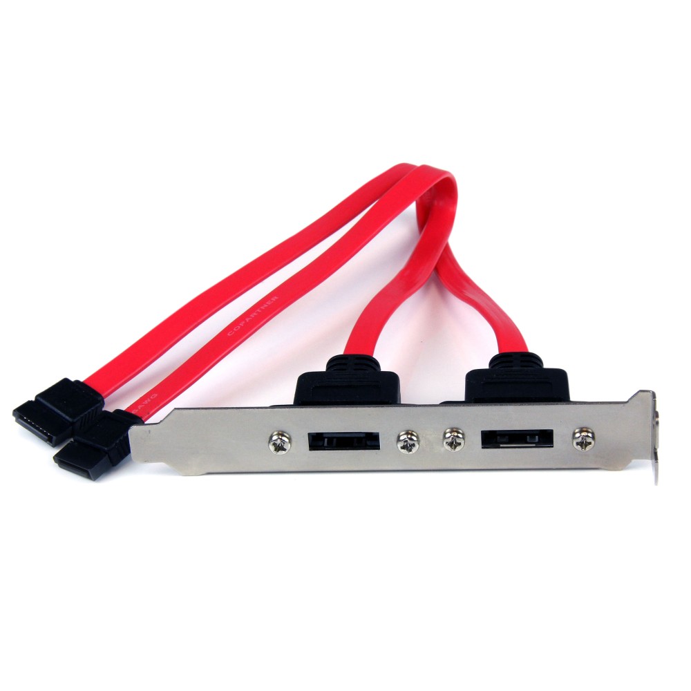 StarTech.com 2 Port SATA to eSATA Slot Plate Bracket - Serial ATA internal to external panel - 7 pin Serial ATA - 7 pin external Serial ATA (Min Order Qty 6) MPN:ESATAPLATE2