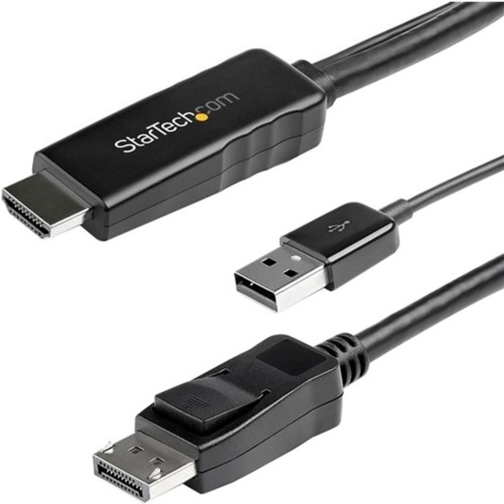 StarTech.com 3 m (9.8 ft.) HDMI to DisplayPort Cable - 4K 30Hz - USB-powered - Active HDMI to DisplayPort Cable (HD2DPMM10) MPN:HD2DPMM3M