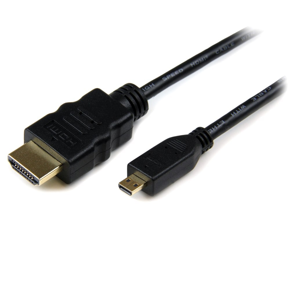 StarTech.com 6ft Micro HDMI to HDMI Cable with Ethernet, 4K High Speed Micro HDMI Type-D Device to HDMI Monitor Adapter/Converter Cord MPN:HDMIADMM6